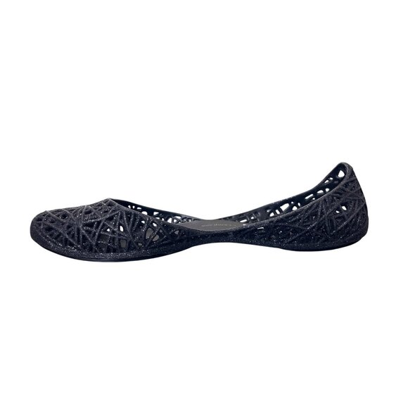 Melissa + Campana Black Jelly Flats Womens Size 7 - Picture 10 of 10